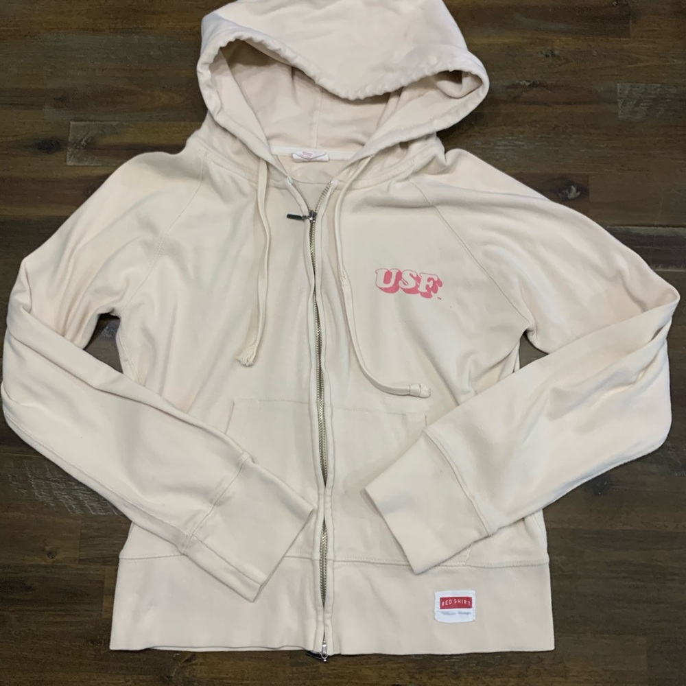 University of South Florida USF Bulls authentic vintage Red Shirt zip up hoodie